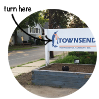 Turn off Route 97 at the Townsend Oil sign
